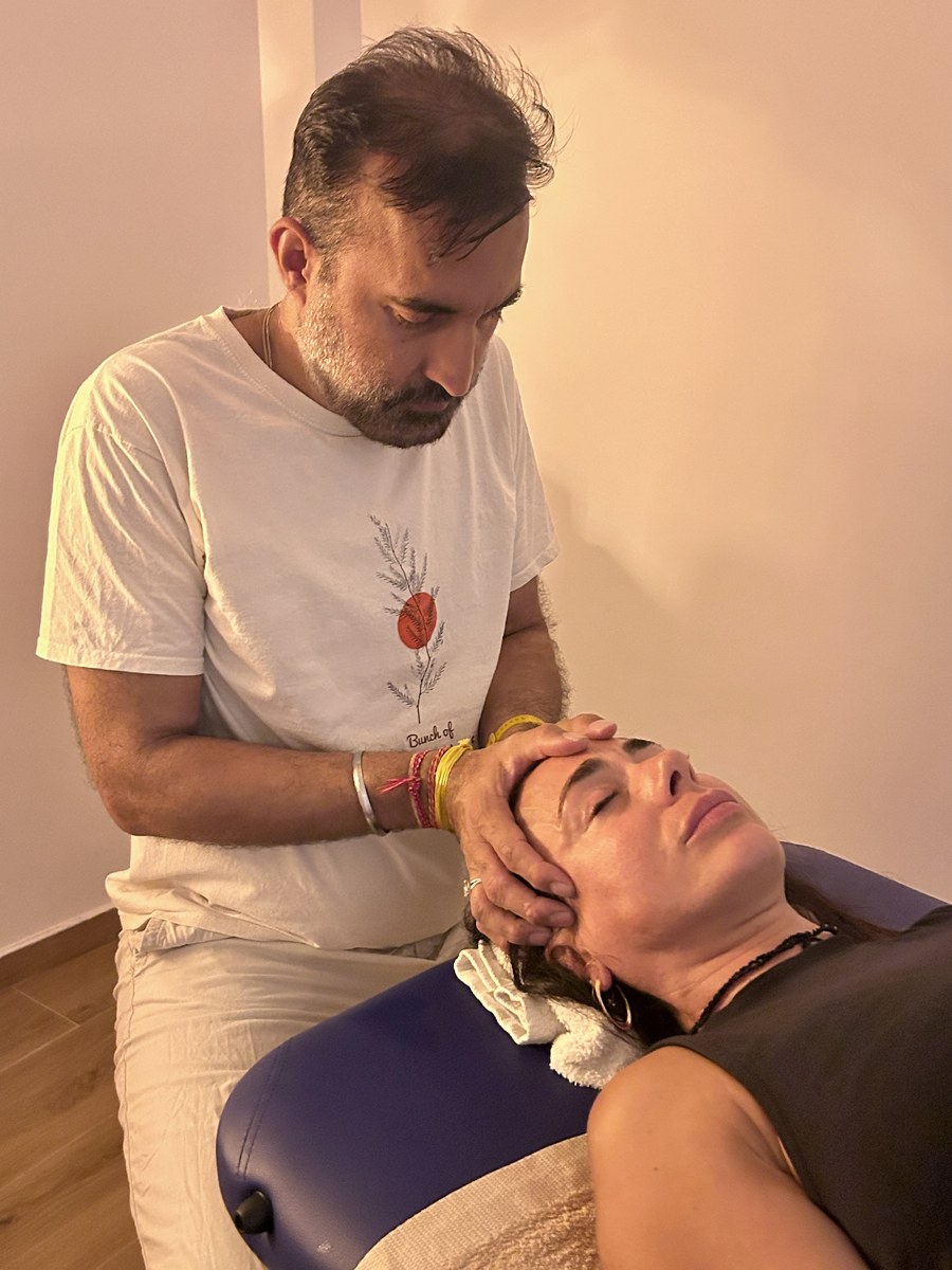 Craniofacial Marma Therapy in a calm Ocean and Om room.
